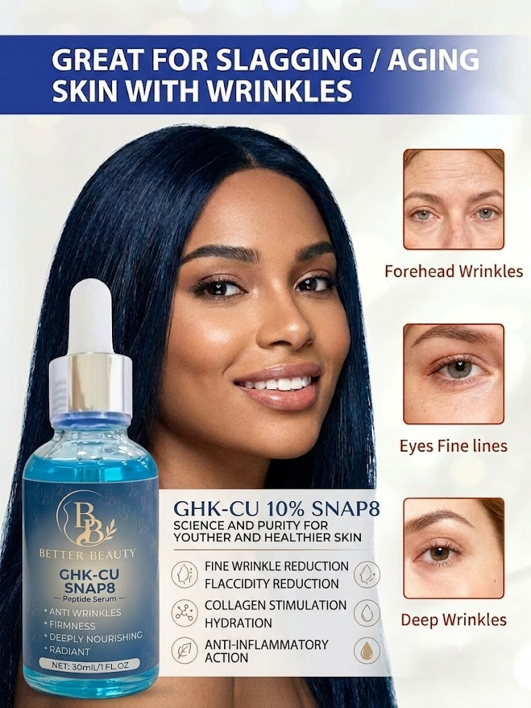 GHK-Cu 10% Copper Peptide & SNAP-8 Face Serum - Anti-Aging, Firming & Repairing - Better Beauty